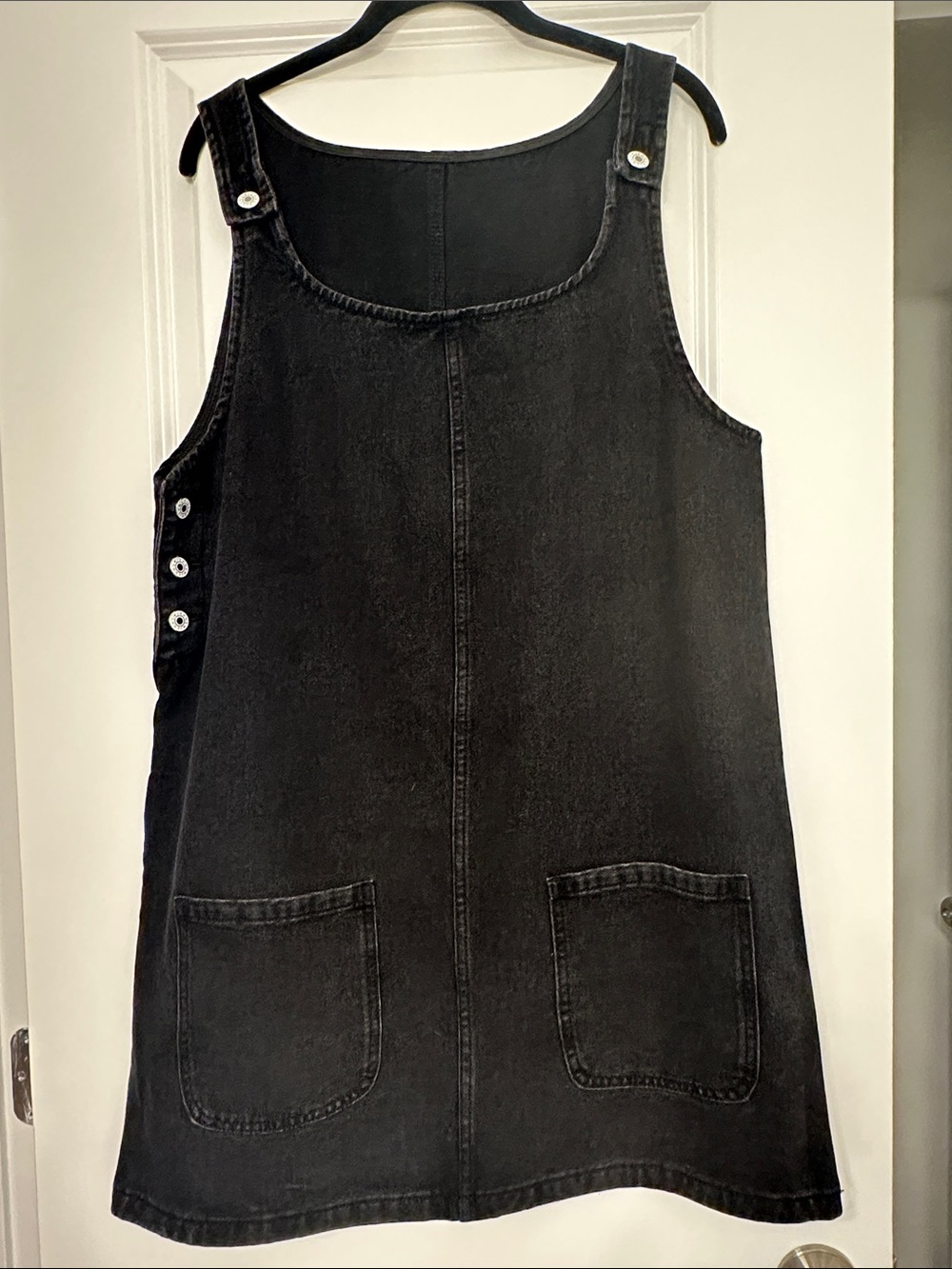 Sleeveless Black Denim Casual Dress